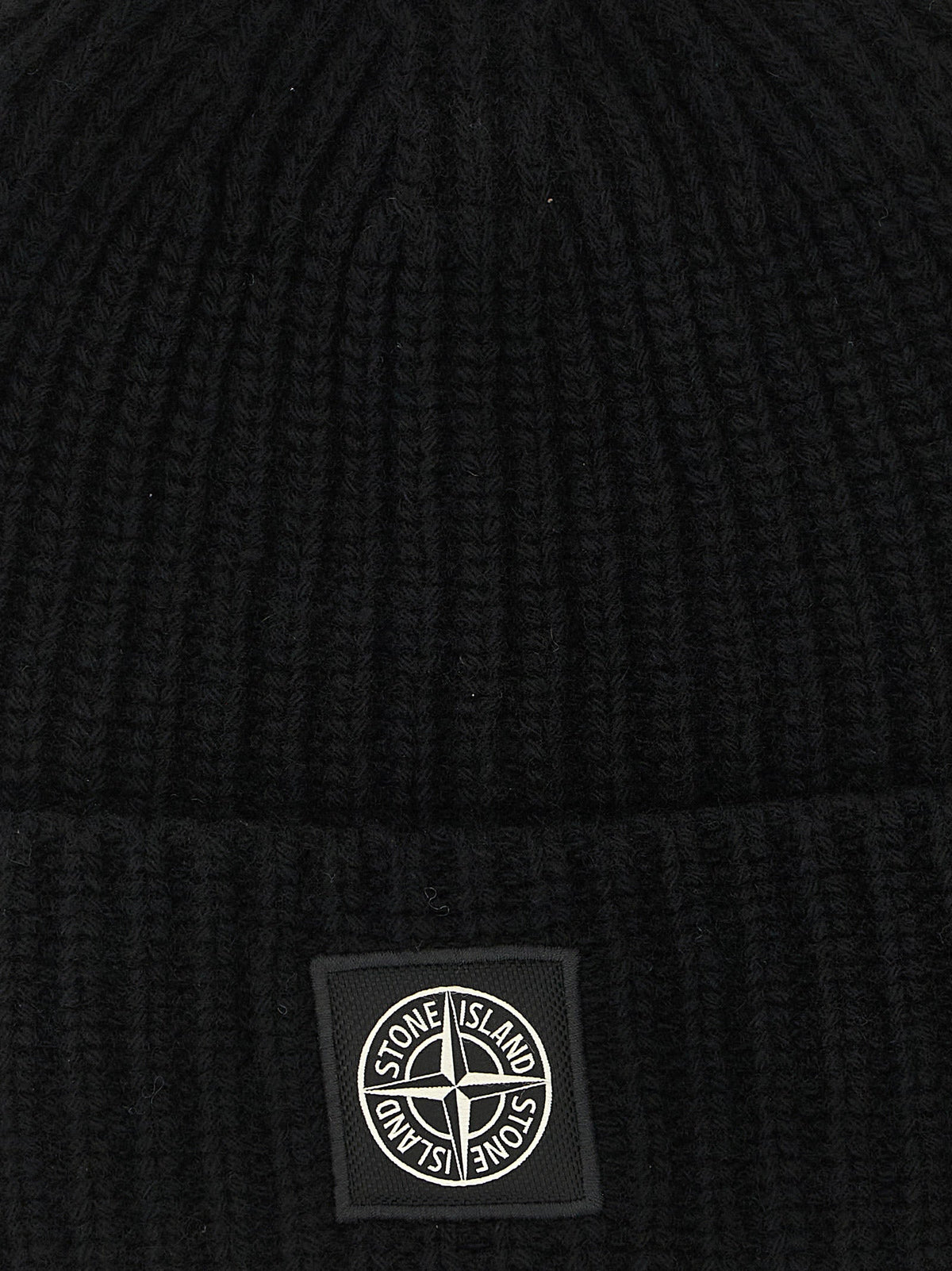 Stone Island Black Virgin Wool Beanie
