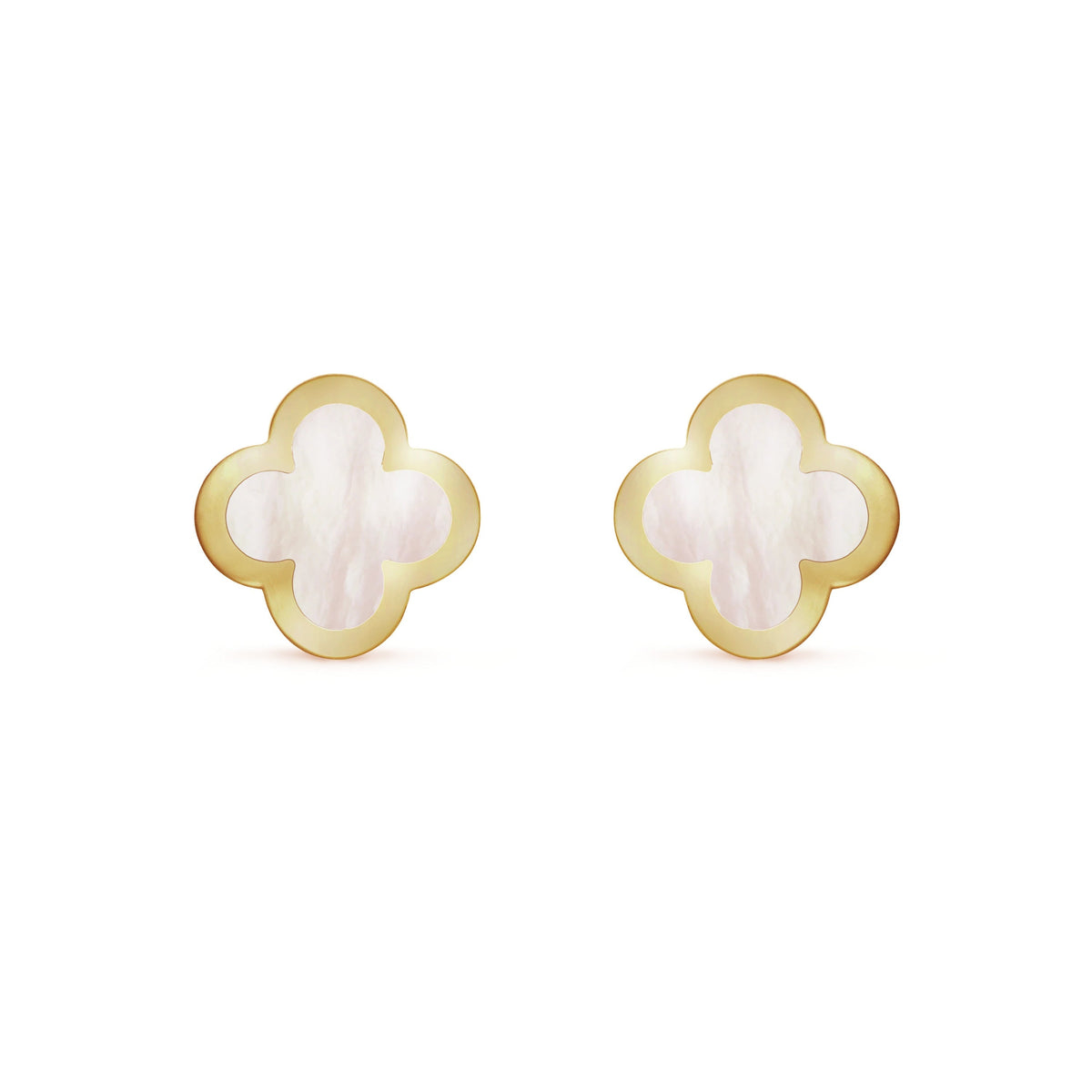 Van Cleef & Arpels PURE CLOVER MOP PINK GOLD EARRINGS