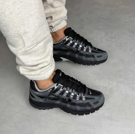 Nike P-6000 Suede Anthracite Black Chrome Metallic Silver$128