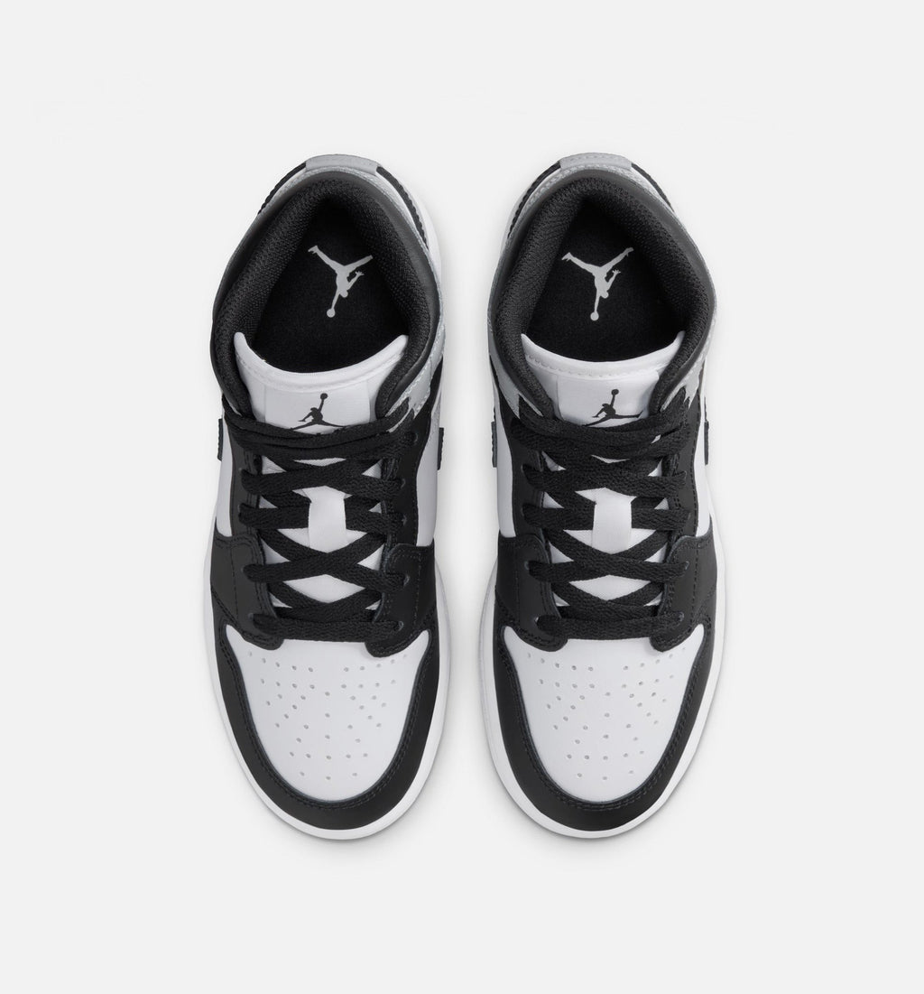 Air Jordan 1 Mid GS Sneakers | White/Light Smoke Grey/Black