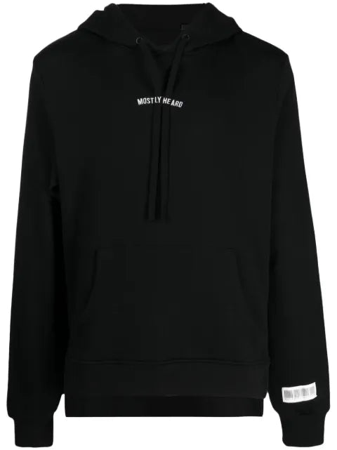 Mostly Heard Rarely Seen logo-embroidered cut-out hoodie