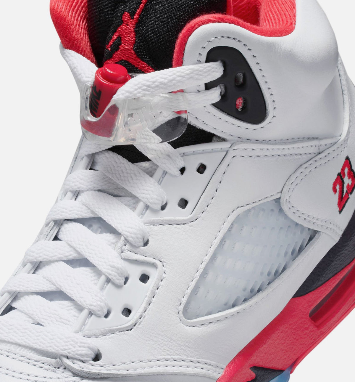 Air Jordan 5 Retro 'Fire Red' Grade School - White/Fire Red/Black