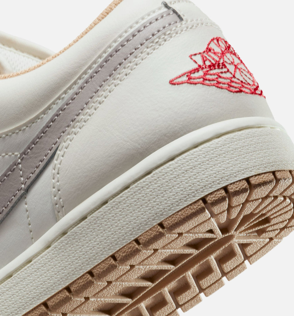 Air Jordan 1 Low Mens Lifestyle Shoe - Sail/Fire Red/College Grey/Hemp