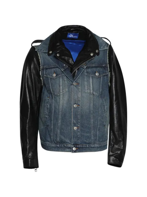 MARKING DISTANCE Bikerclub layered-effect jacket