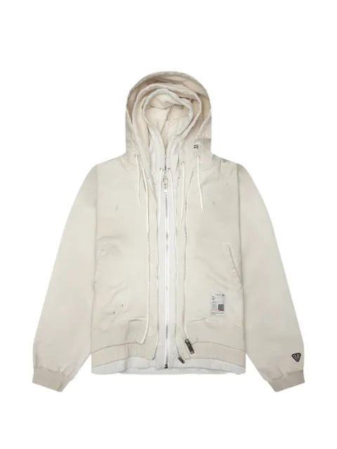 Maison MIHARA YASUHIRO triple-layered distressed zip-up hoodie