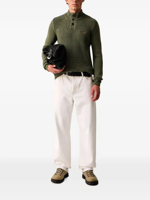 Aeronautica Militare ribbed-knit button-up sweater