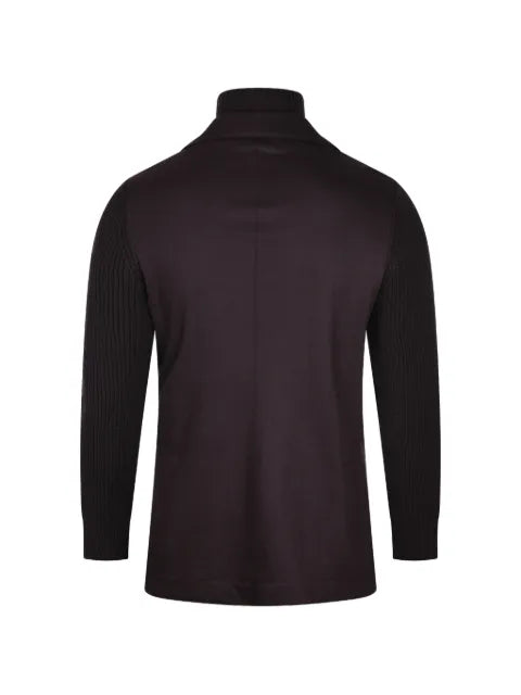 Eleventy layered-style rib-knit jacket