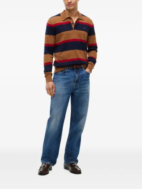 Tommy Hilfiger striped polo-collar sweater