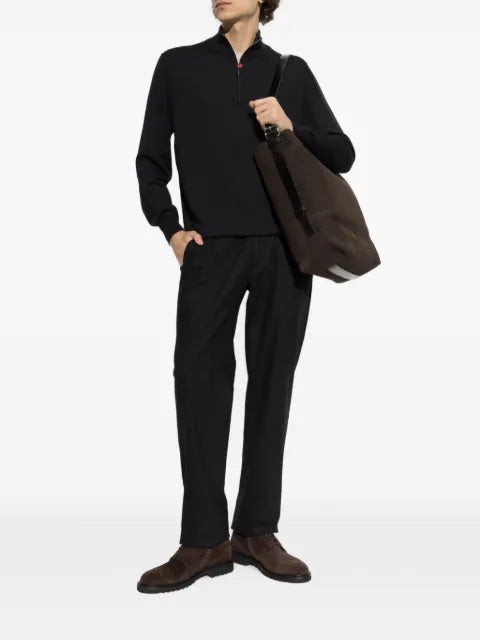 Kiton half-zip turtleneck sweater