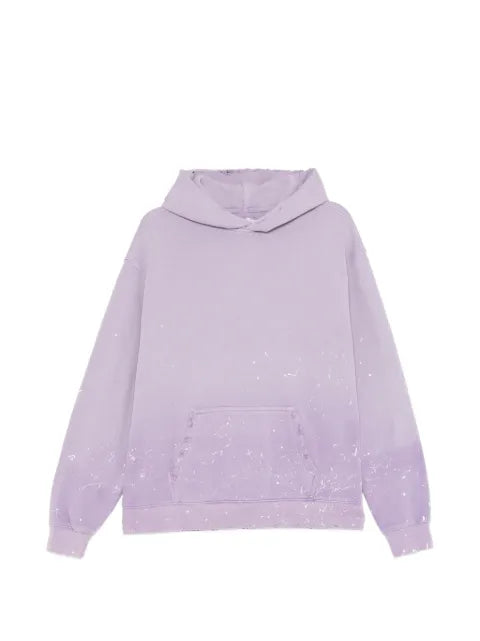 PALE CLOUD paint-splatter distressed hoodie