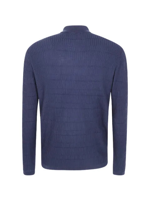 Emporio Armani ribbed zip-up wool cardigan