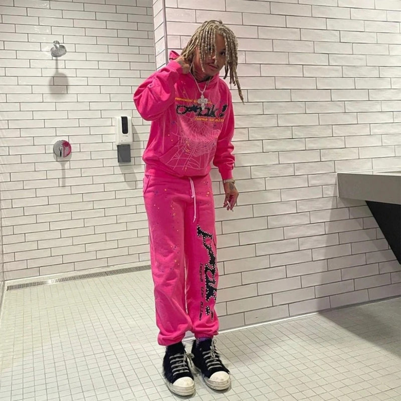 Sp5der Hoodie & Sweatpants 2 Piece Set Spider Web Sports