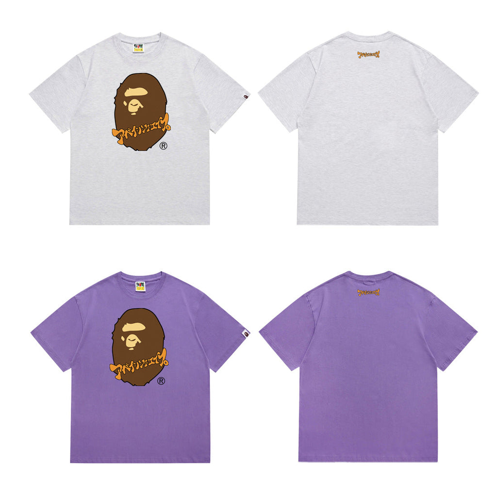 Bape Camo Ape Head Multi‑Color Crew Neck Streetwear Tee Unisex
