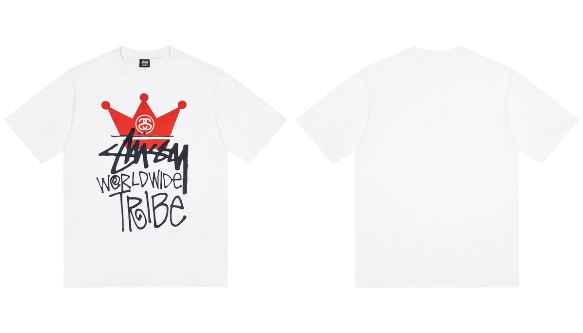 Stussy Worldwide Tribe Crown Front Graphic Short Sleeve Tee