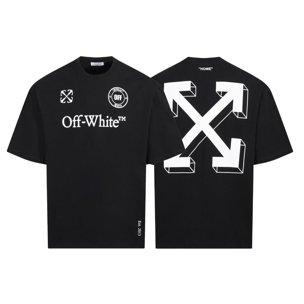 Off White Arrow Print Crew Neck Short Sleeve T Shirt Unisex