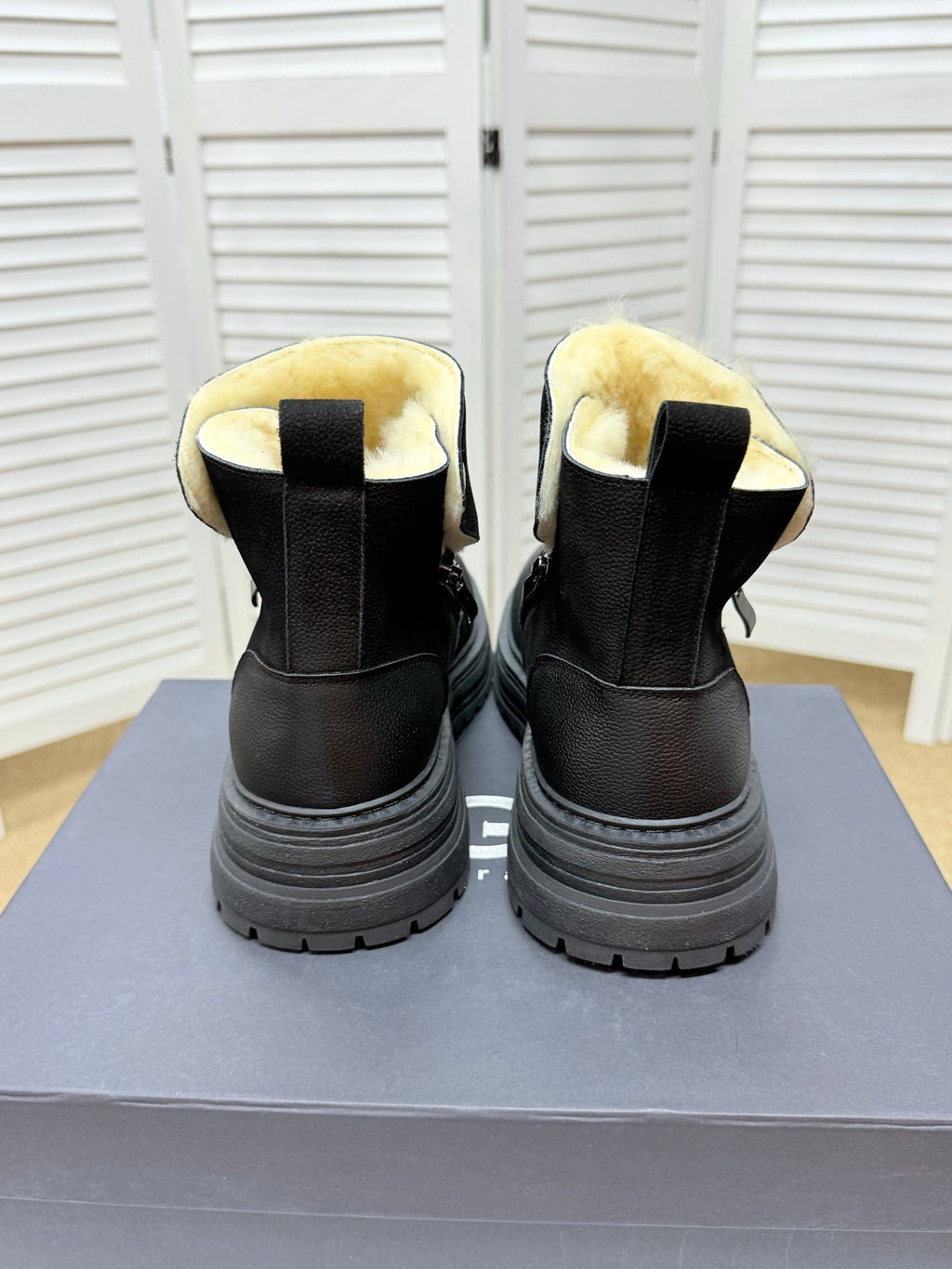 UGG Black Exposed-Shearling Ankle Boots