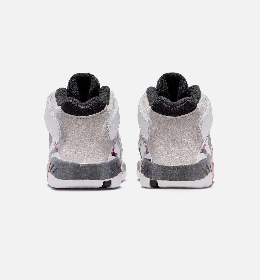 Air Jordan 8 Retro White and True Red Infant/Toddler Sneakers