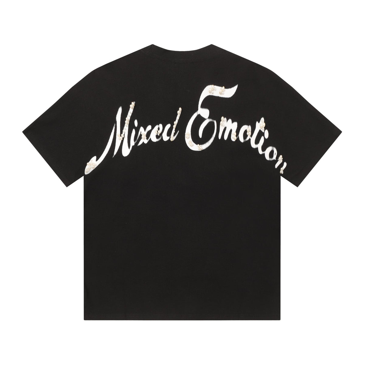MIXED EMOTION Pearl Script Graphic T-Shirt