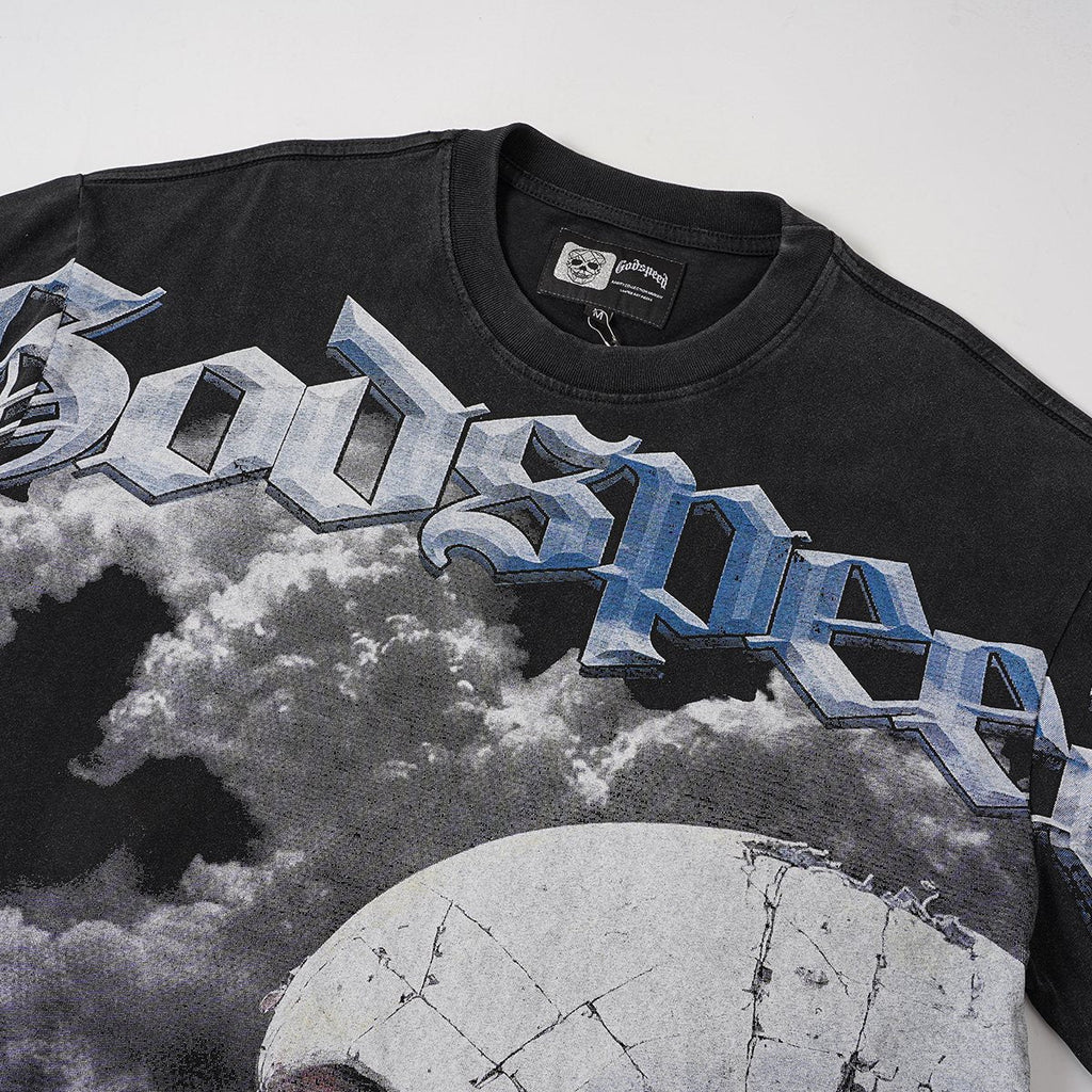 Godspeed Astronaut Skull Graphic T-Shirt