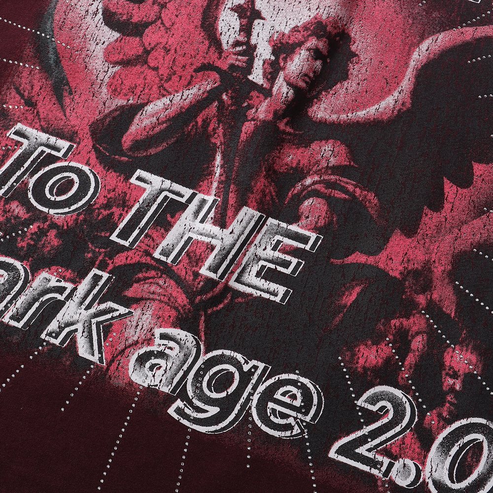 RARE PEACE Dark Warrior Angel Graphic Short-Sleeve T-Shirt