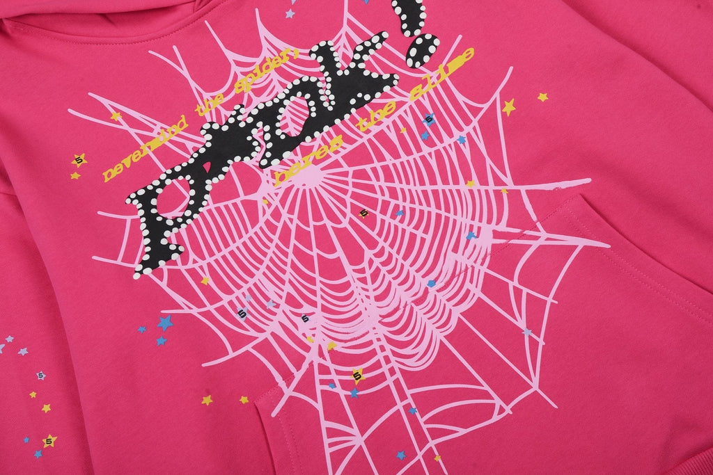 Sp5der Pink Spiderweb Graphic Matching Set