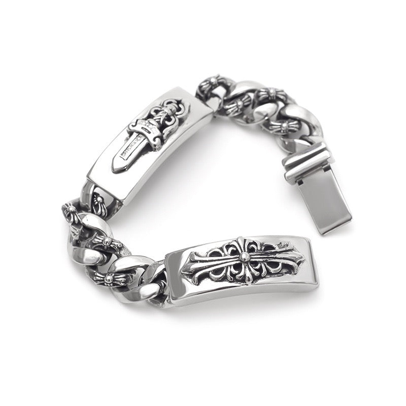 DOUBLE ID FANCY LINK BRACELET 8