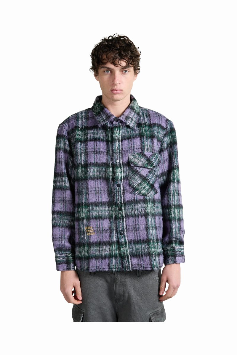BISOUS SKATEBOARDS GARAGE FLANNEL SHIRT Purple