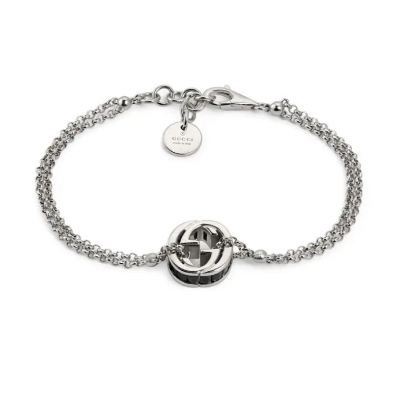 Gucci Black Princess-Cut Crystal Bracelet