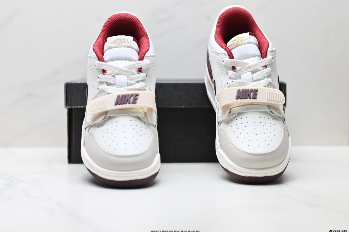 Jordan Legacy 312 Low White Burgundy Red Sneakers