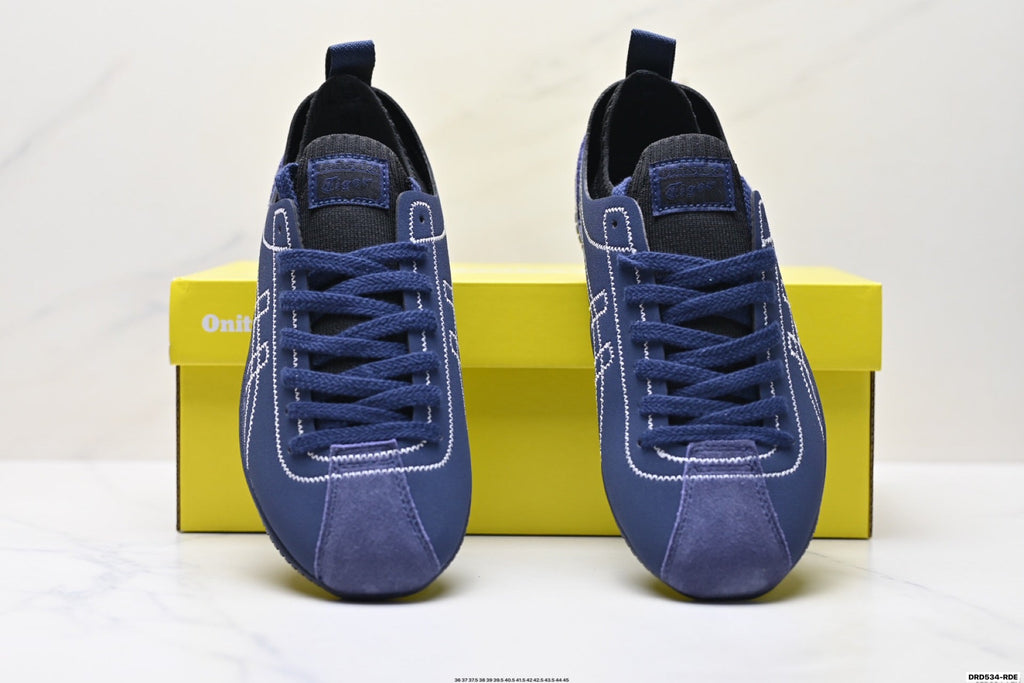 Onitsuka Tiger Low Profile Runner Navy Line Art Unisex Shoes Style 34