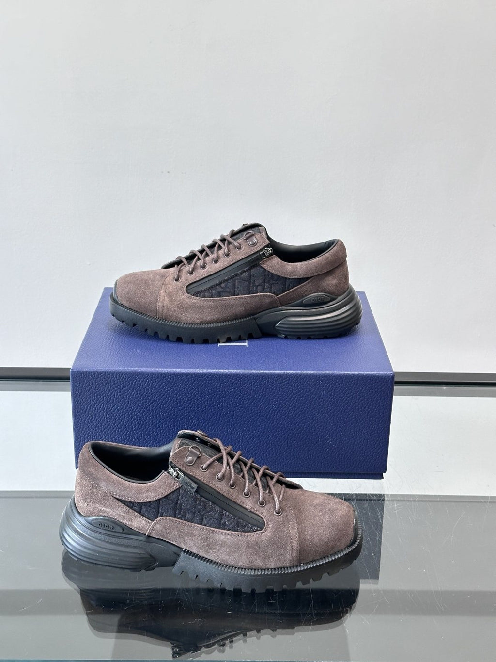 Dior Taupe Lace-Up Derby Shoes