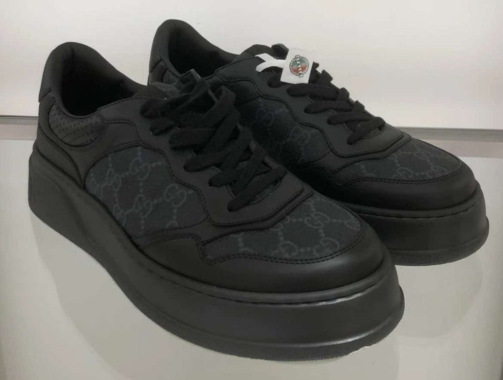 Gucci Men's Black Patterned Low-Top Sneakers