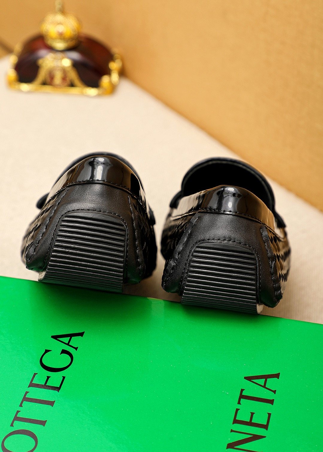Bottega Veneta Black Woven Slip-On Loafers