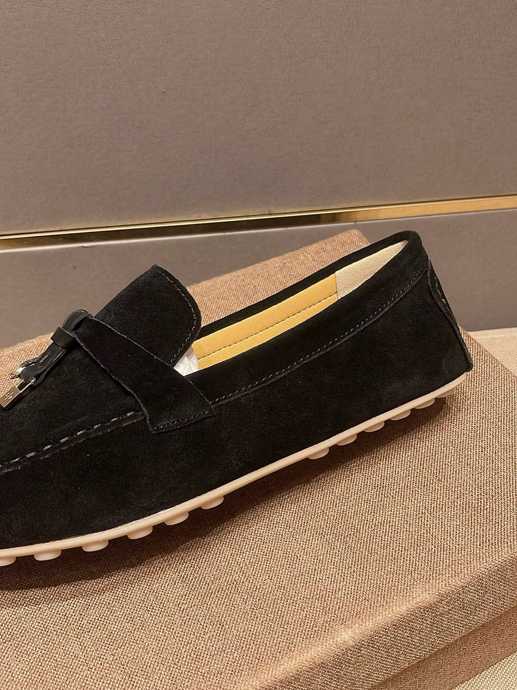 Loro Piana Men's Black Metal-Bit Loafers
