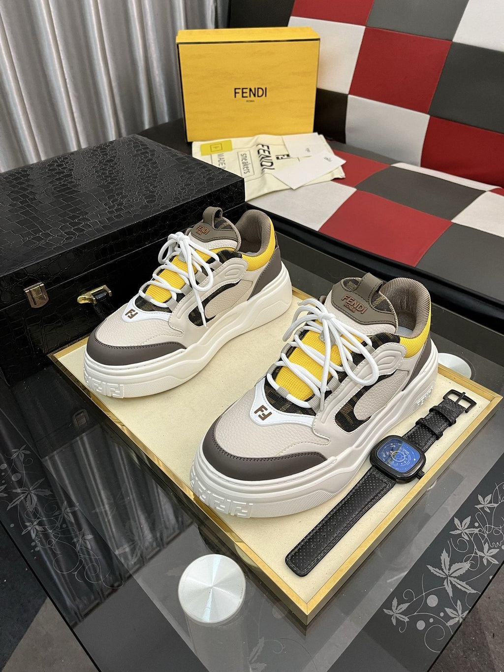 Fendi FD Match Paneled Sneakers