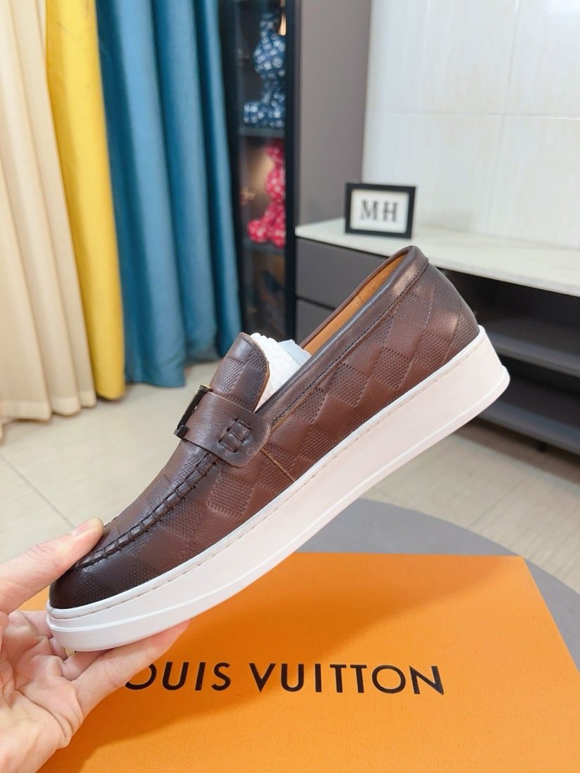 Louis Vuitton Men's Check-Pattern Loafers