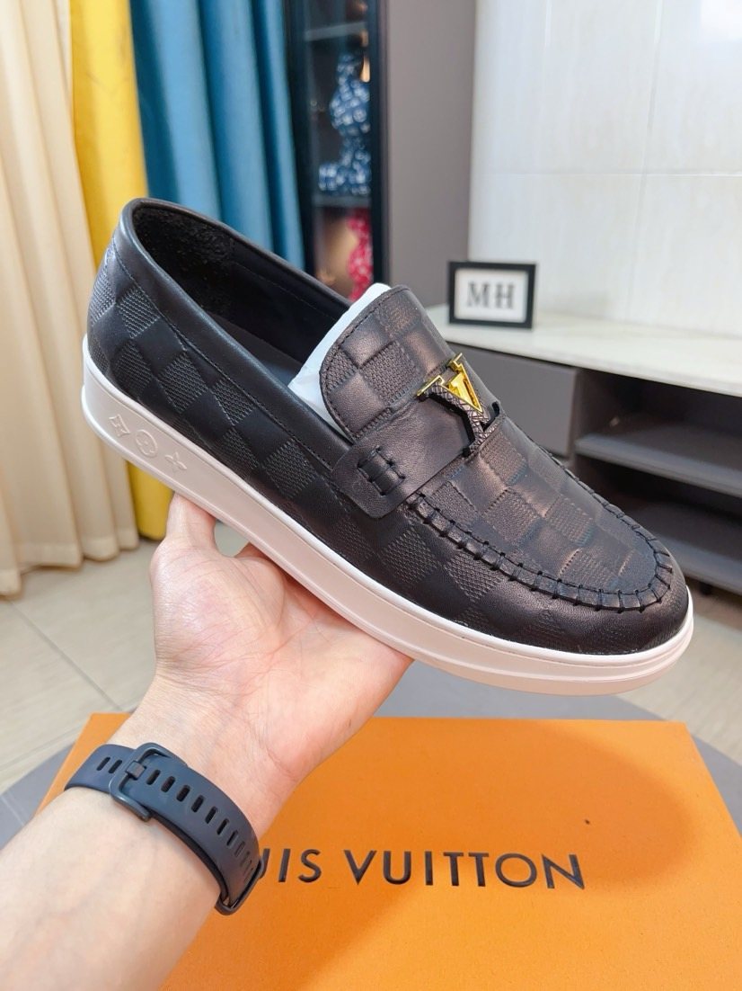 Louis Vuitton Men's Check-Pattern Loafers