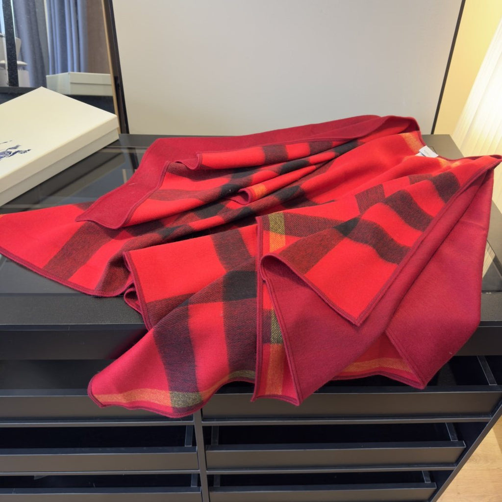 Burberry Reversible Plaid Cape Wrap