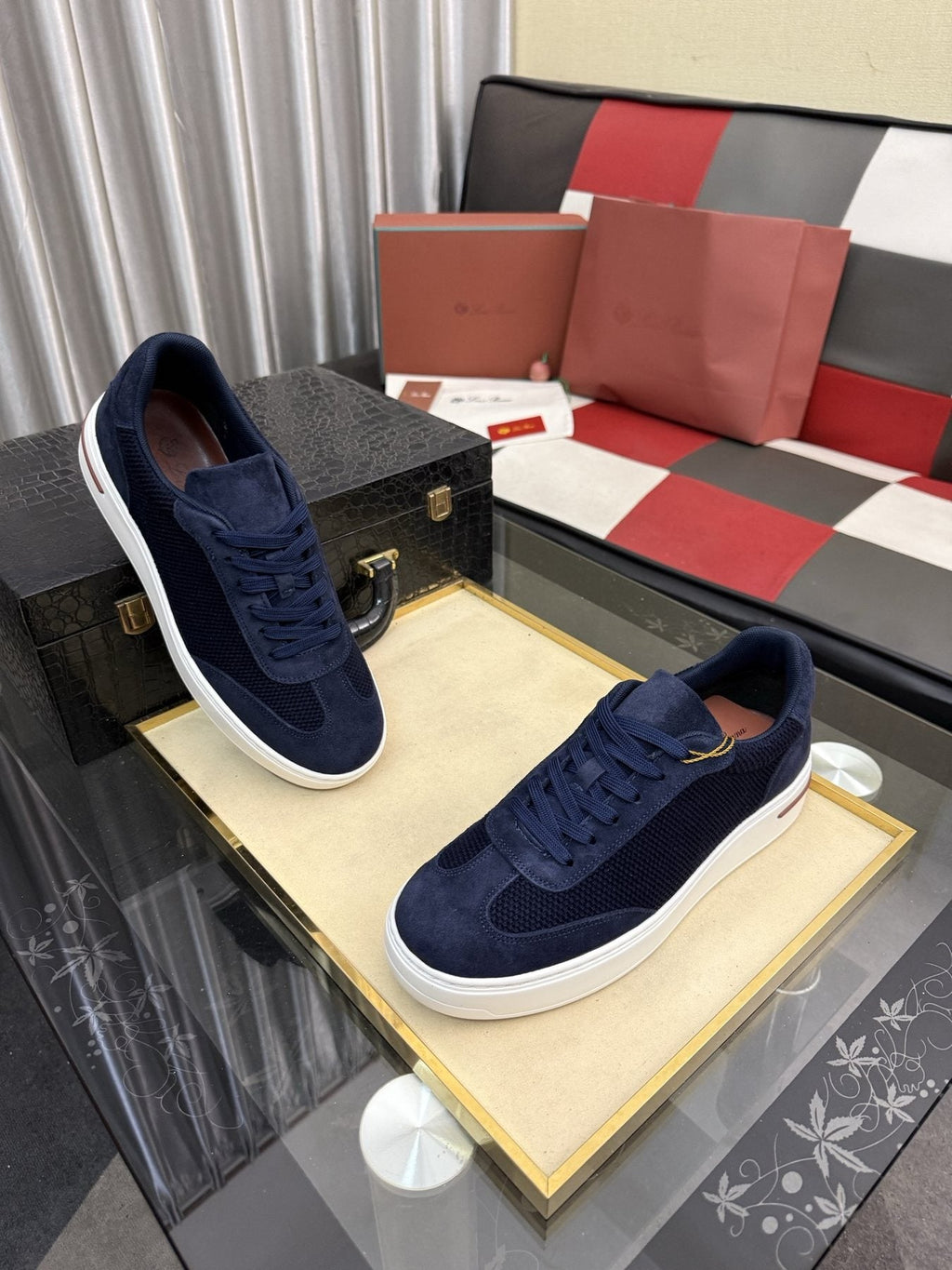 Textured Low-Top Sneakers
