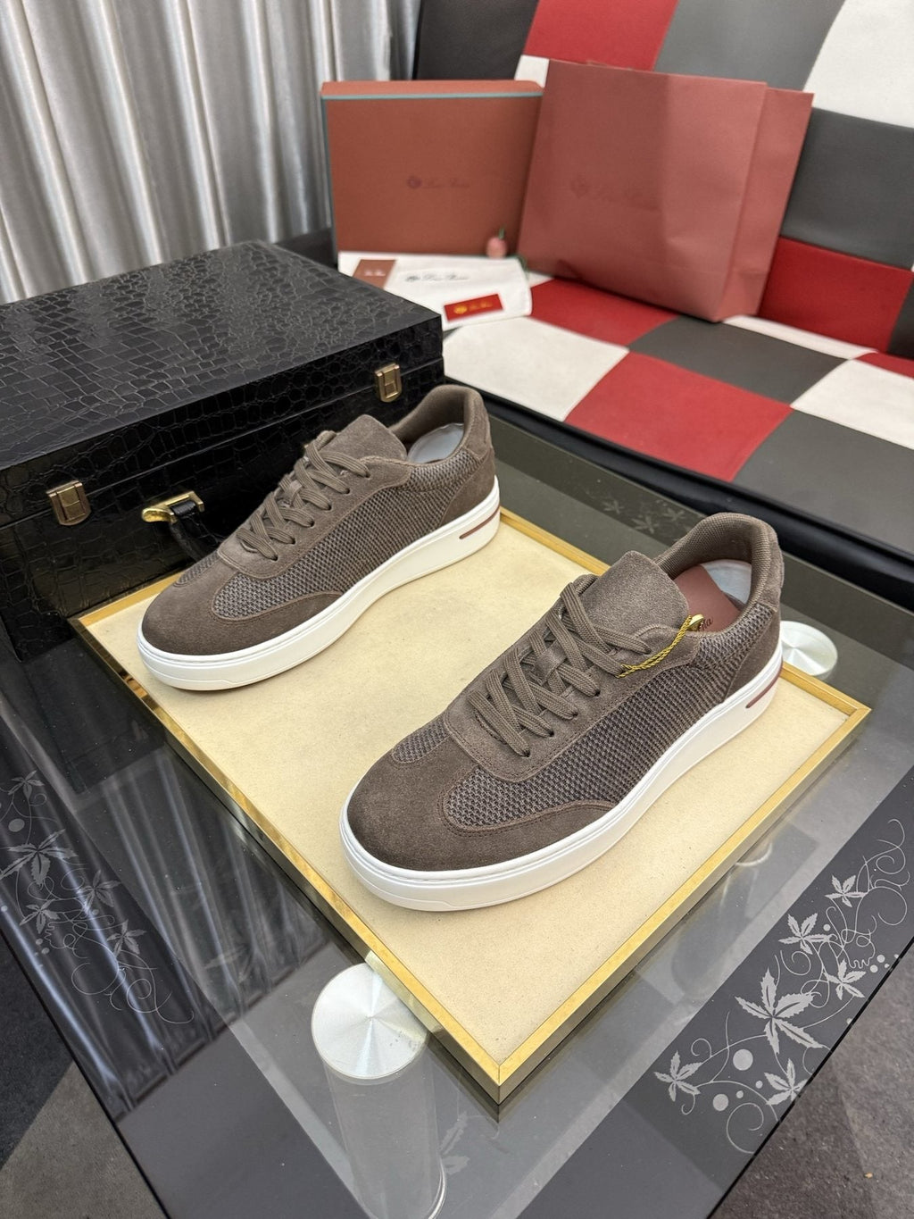 Textured Low-Top Sneakers