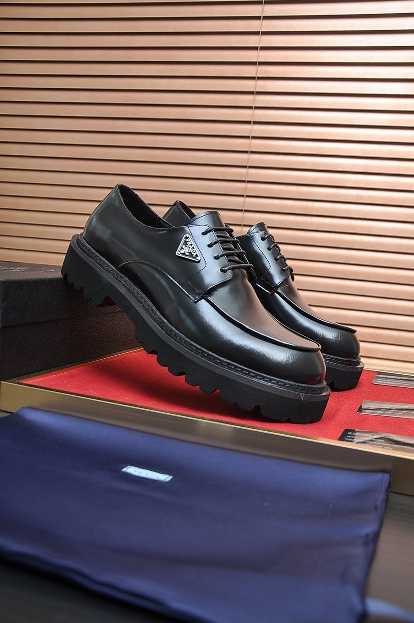 Prada Lug-Sole Lace-Up Derby Shoes