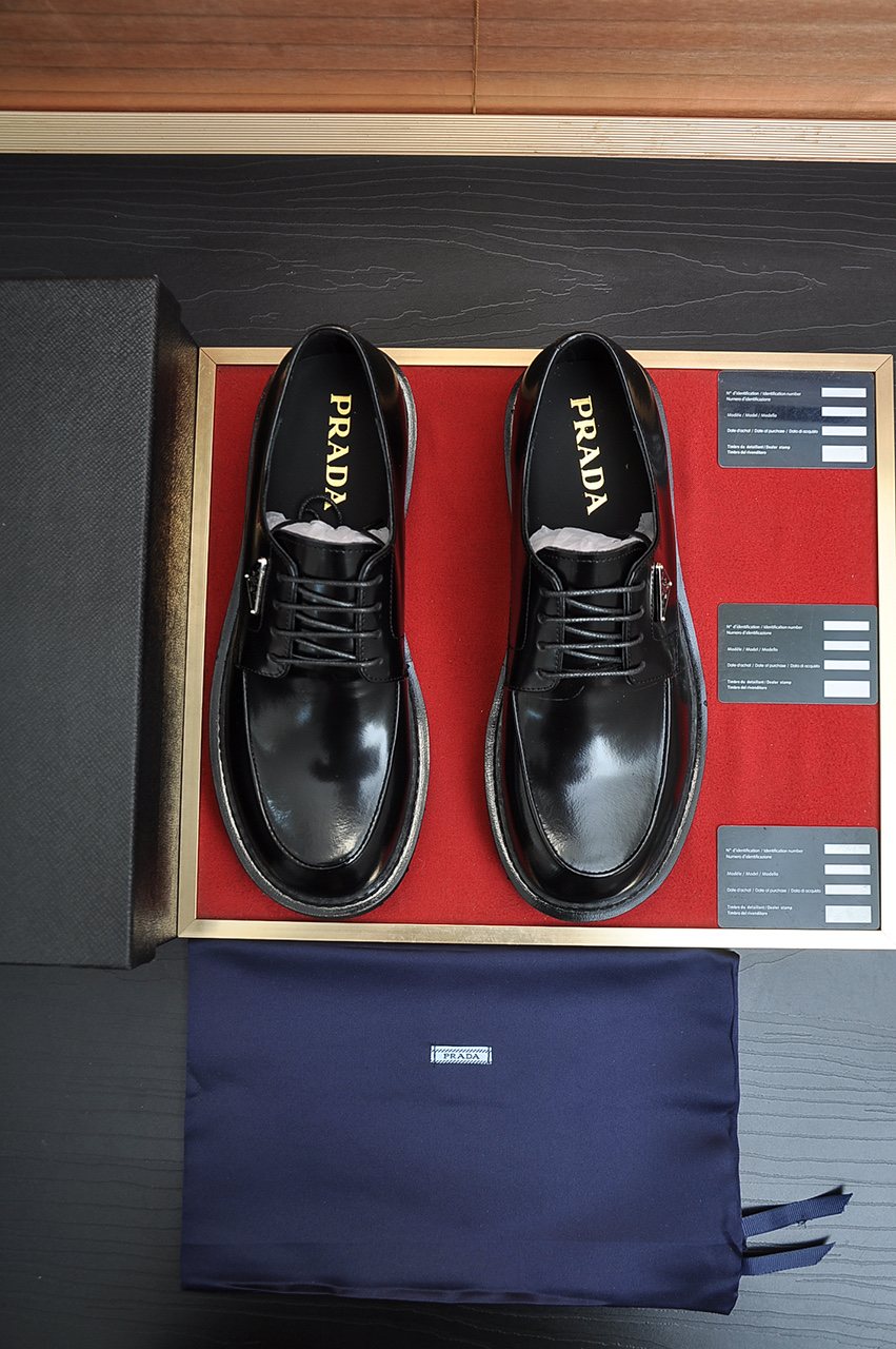 Prada Lug-Sole Lace-Up Derby Shoes