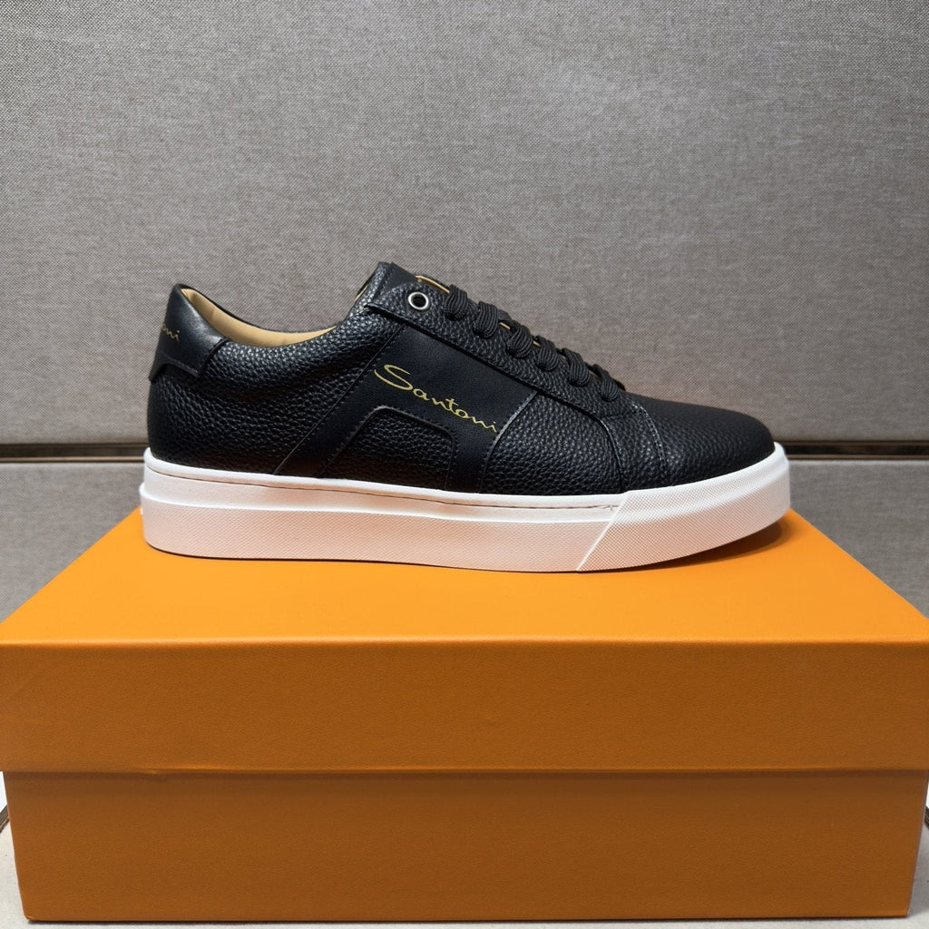 Santoni Textured Low-Top Sneakers