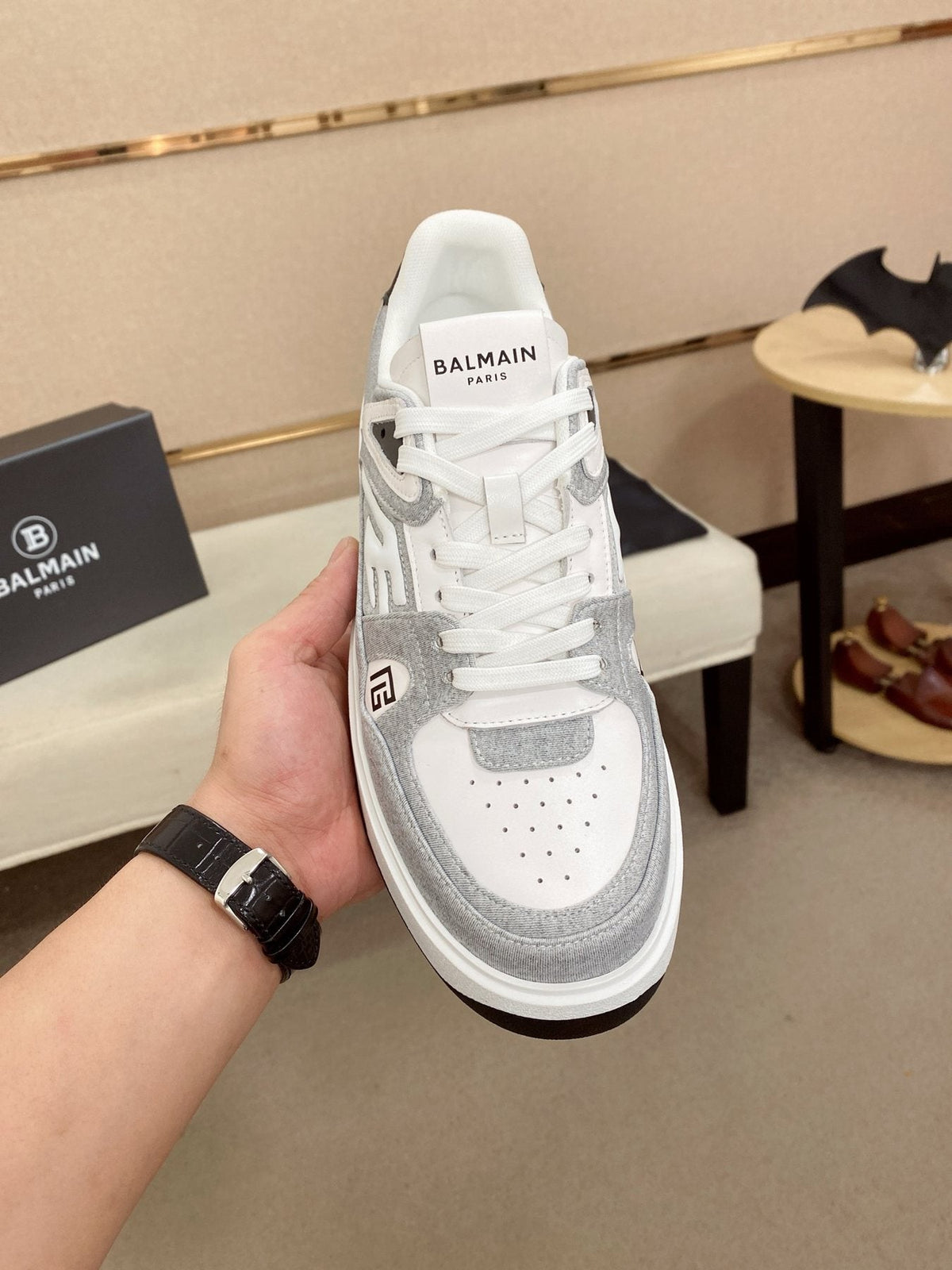 Balmain Color-Block Low-Top Sneakers