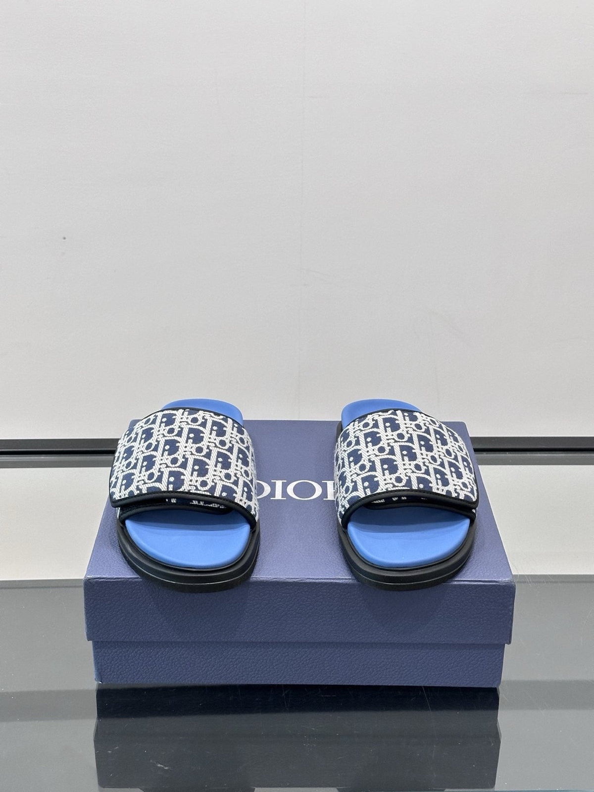 Dior Patterned Strap Slide Sandals - Open Toe And Backless Design