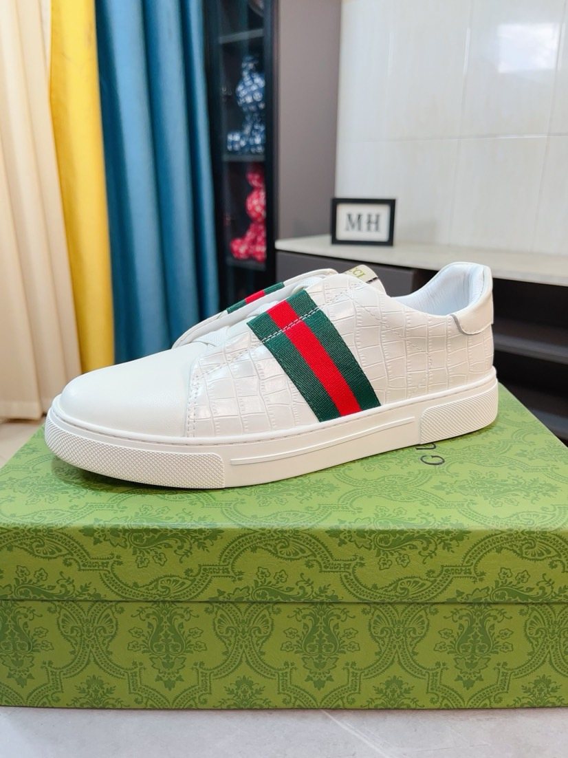 Gucci Men's Stripe Low-Top Sneakers - Leather Lining