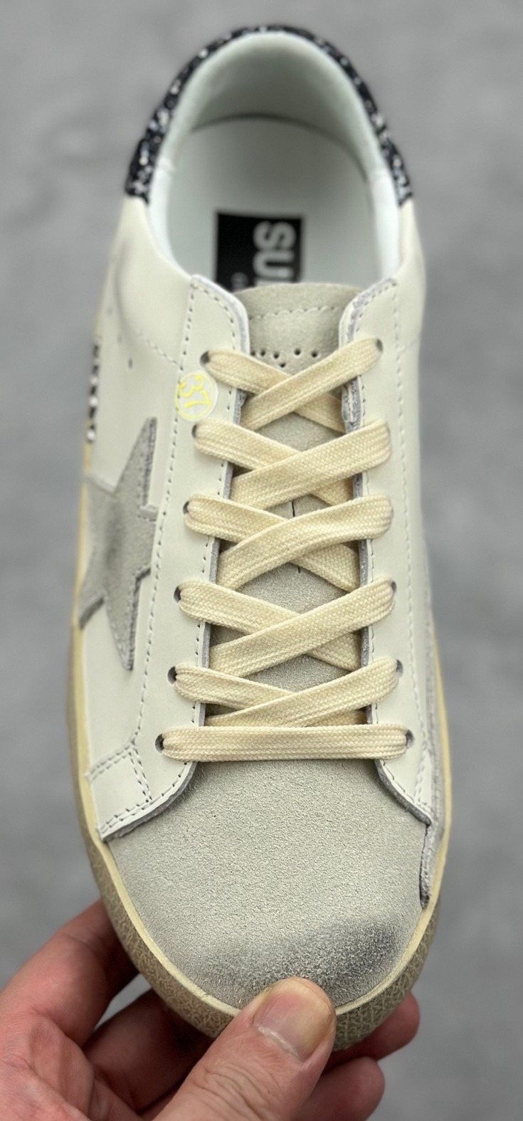 Golden Goose Cream Gray Star Sneakers
