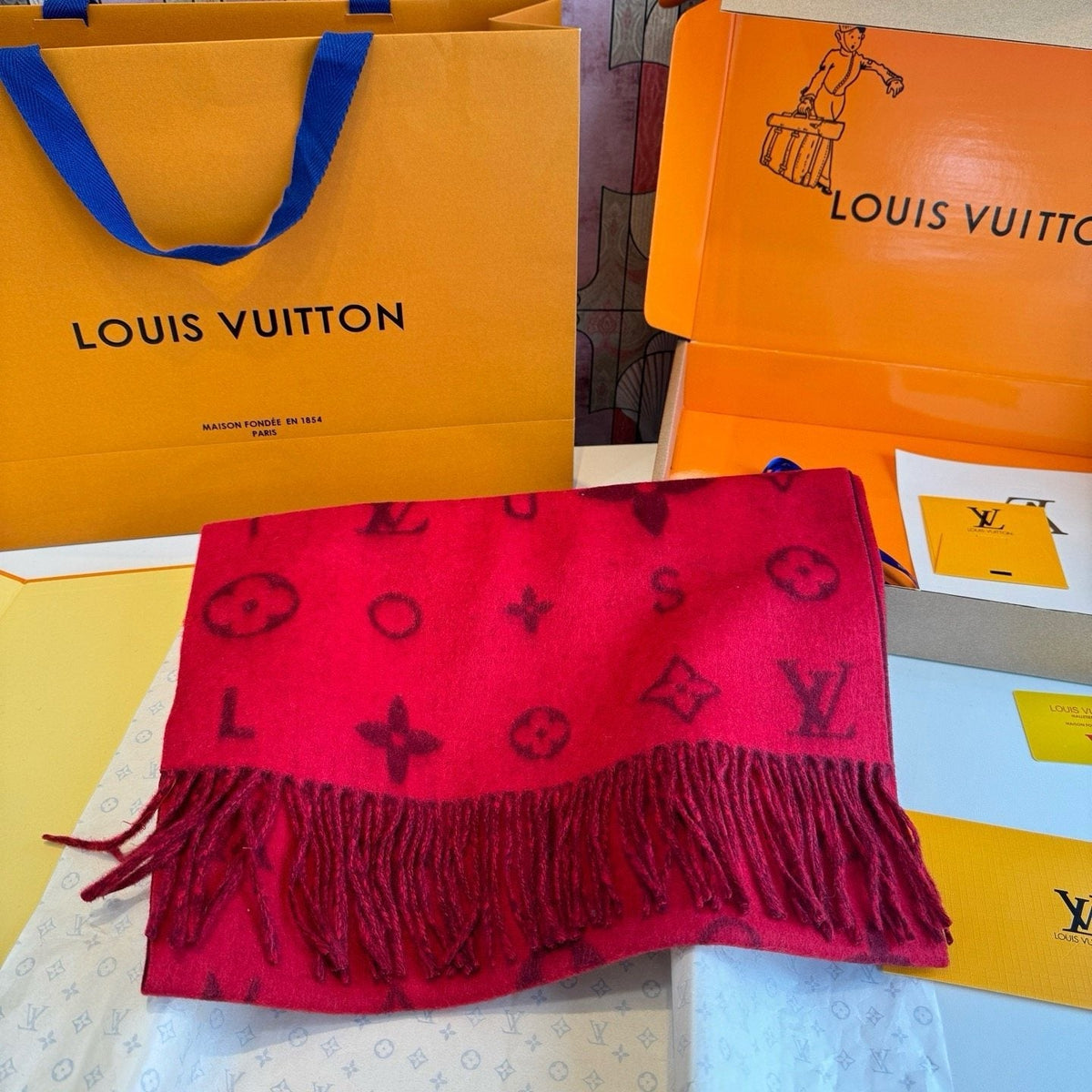 Louis Vuitton Reversible Monogram Wool Scarf