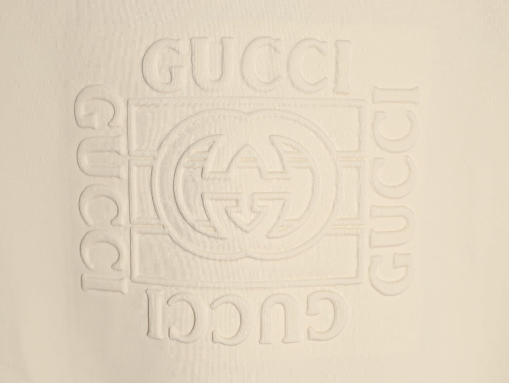 Gucci Interlocking G and Lettering Crewneck Sweatshirt - Cream